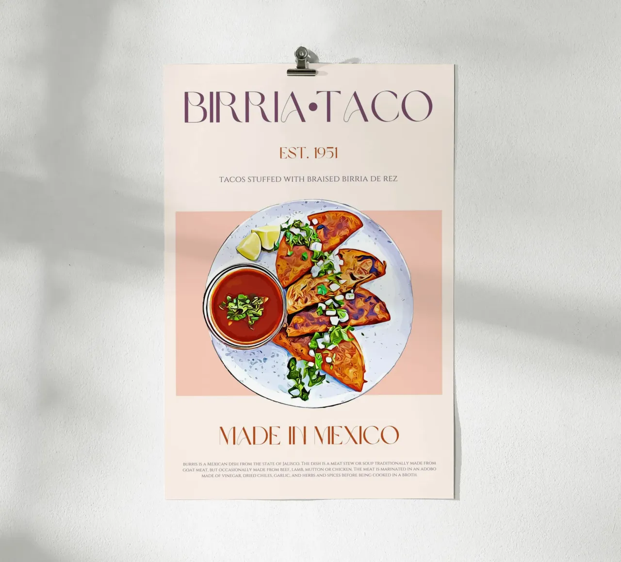 Birria Taco Print poster da KOKRPrints