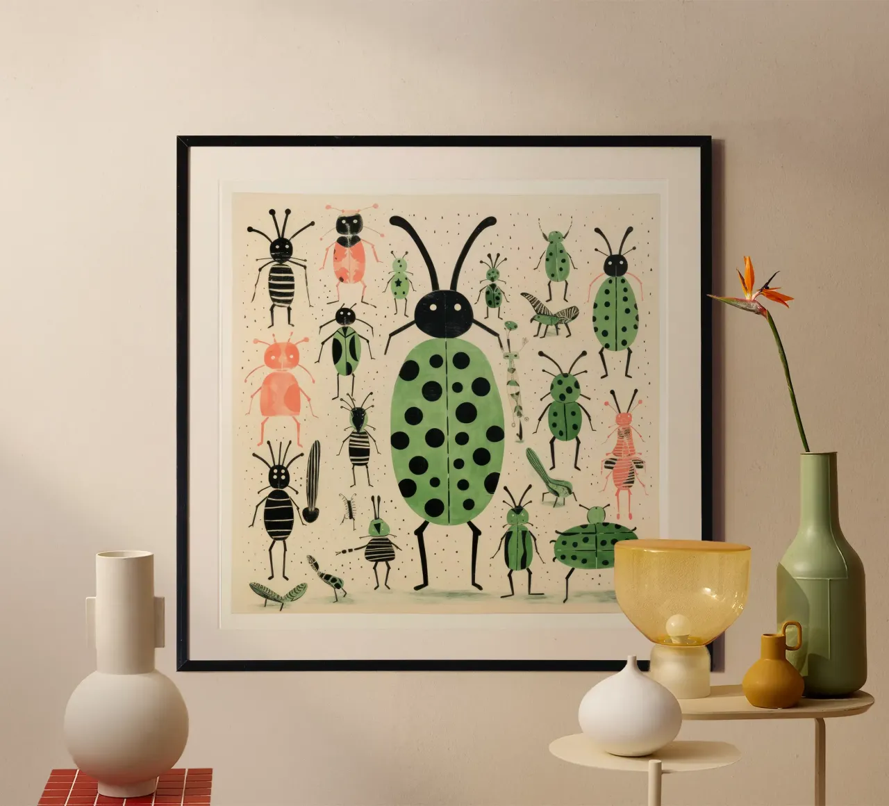 Green Ants poster de Minimal Animal Art