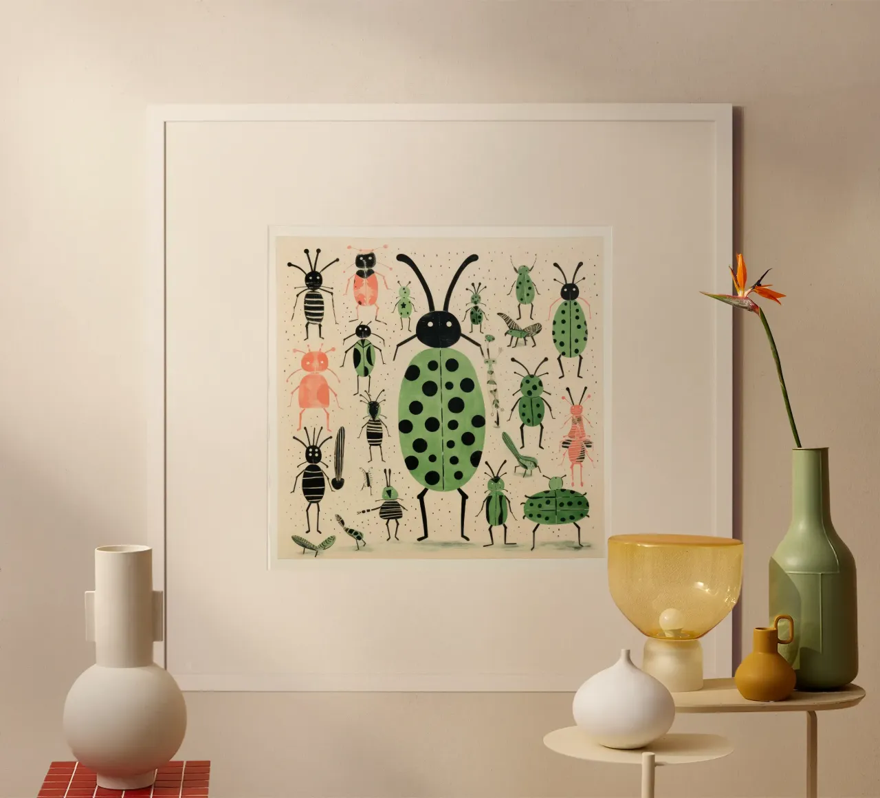 Green Ants poster de Minimal Animal Art