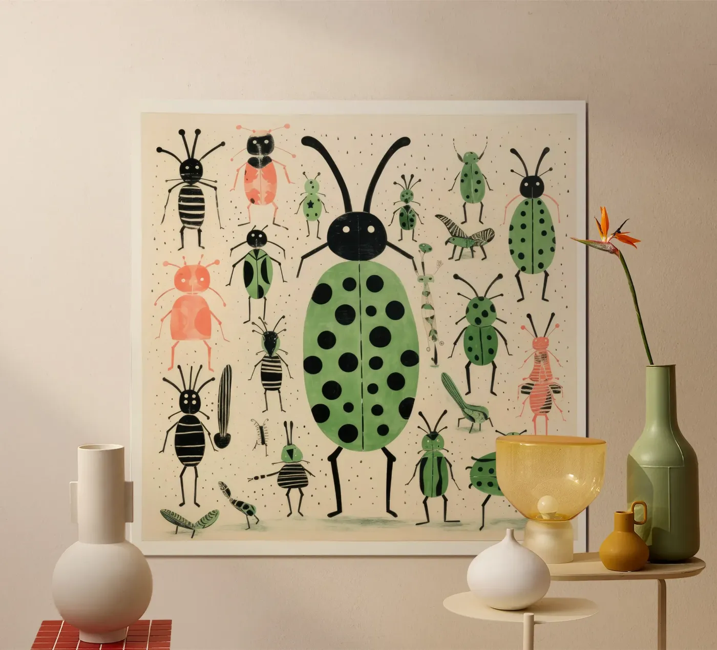 Green Ants poster de Minimal Animal Art