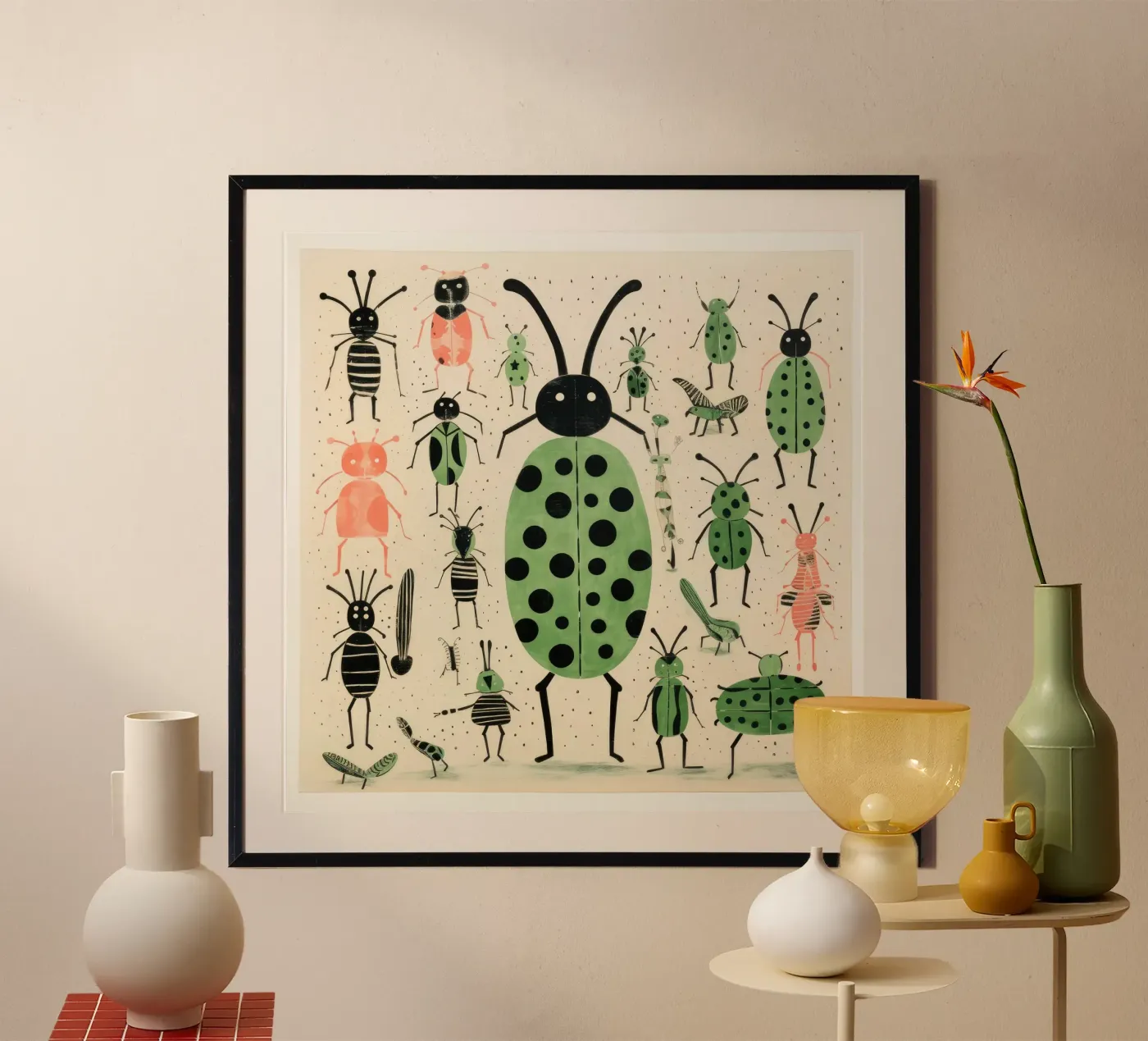 Green Ants poster de Minimal Animal Art