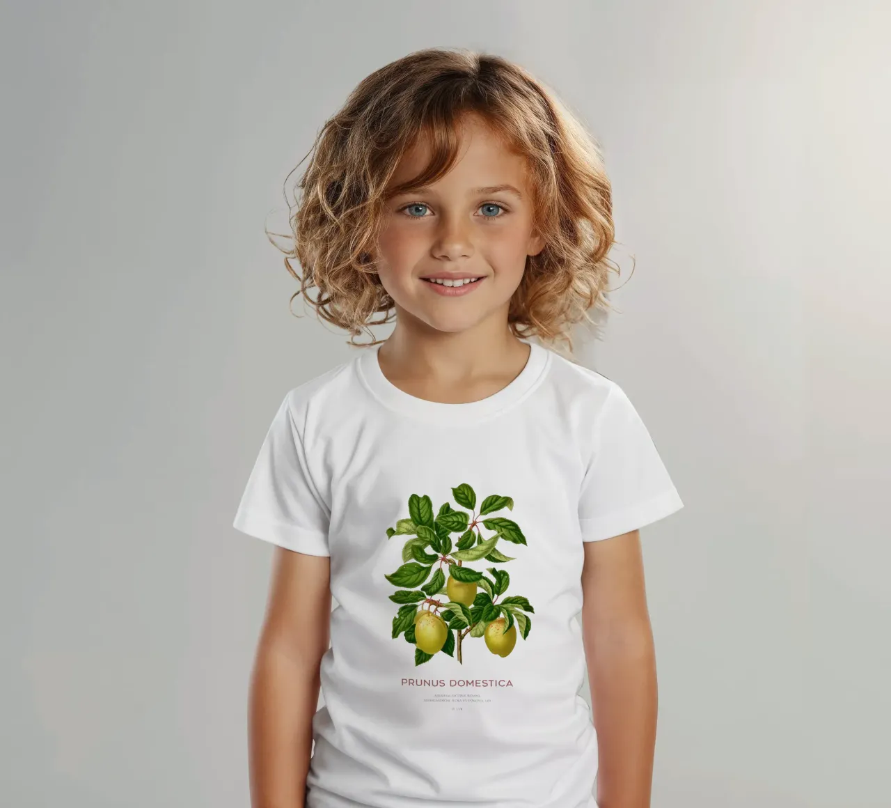 Prugne su un ramo o Prunus domestica t-shirt bambini da Vintagrafica