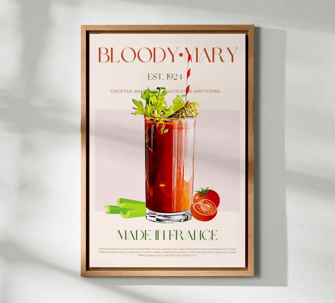 Cóctel Bloody Mary Print placa de forex de KOKRPrints