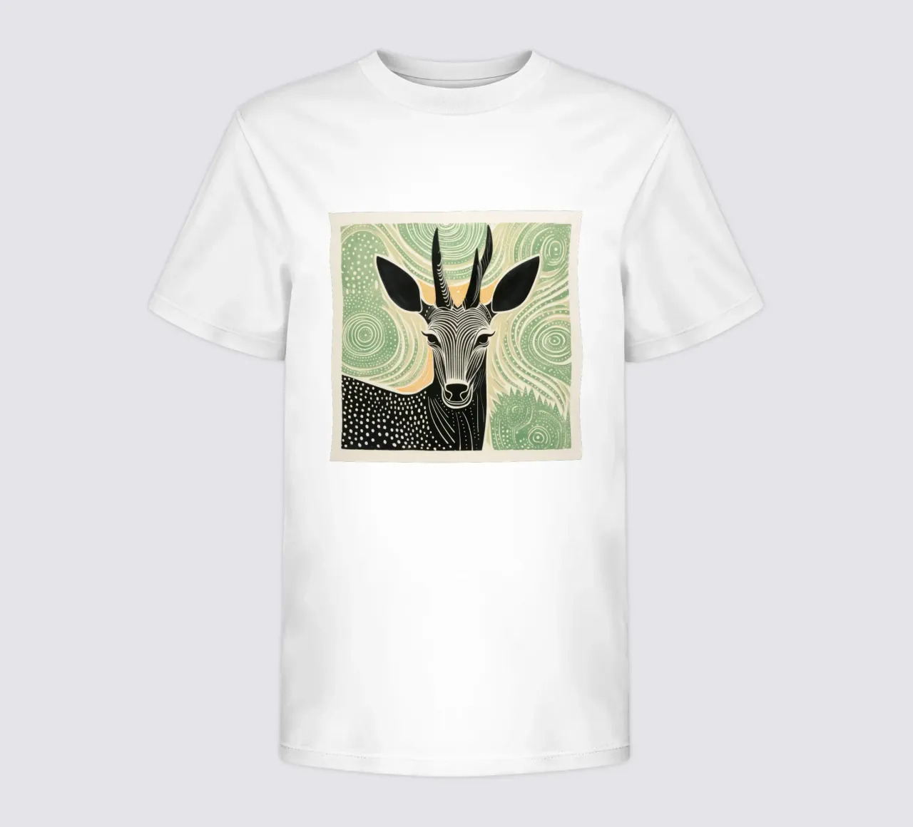 Green Antelope 1 kids t-shirt by Minimal Animal Art