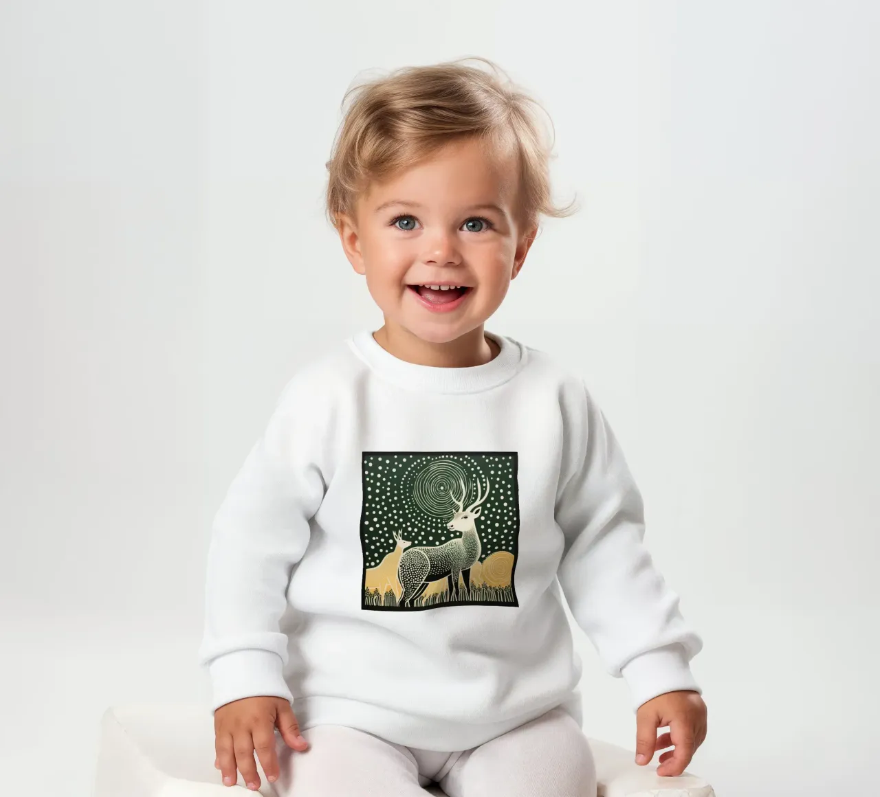 Antilope verde 2 felpa neonato da Minimal Animal Art