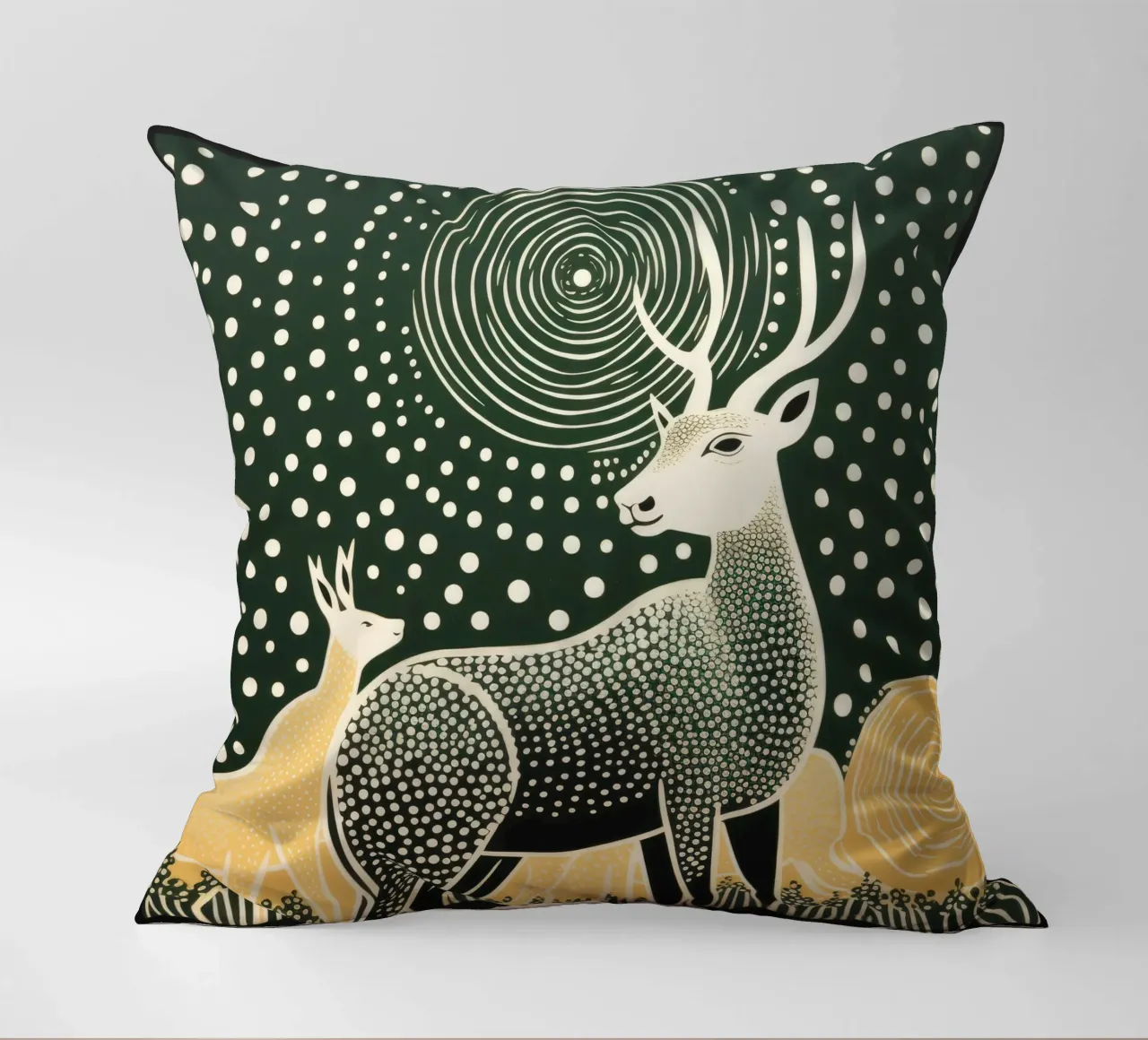 Antilope verde 2 cuscino da Minimal Animal Art