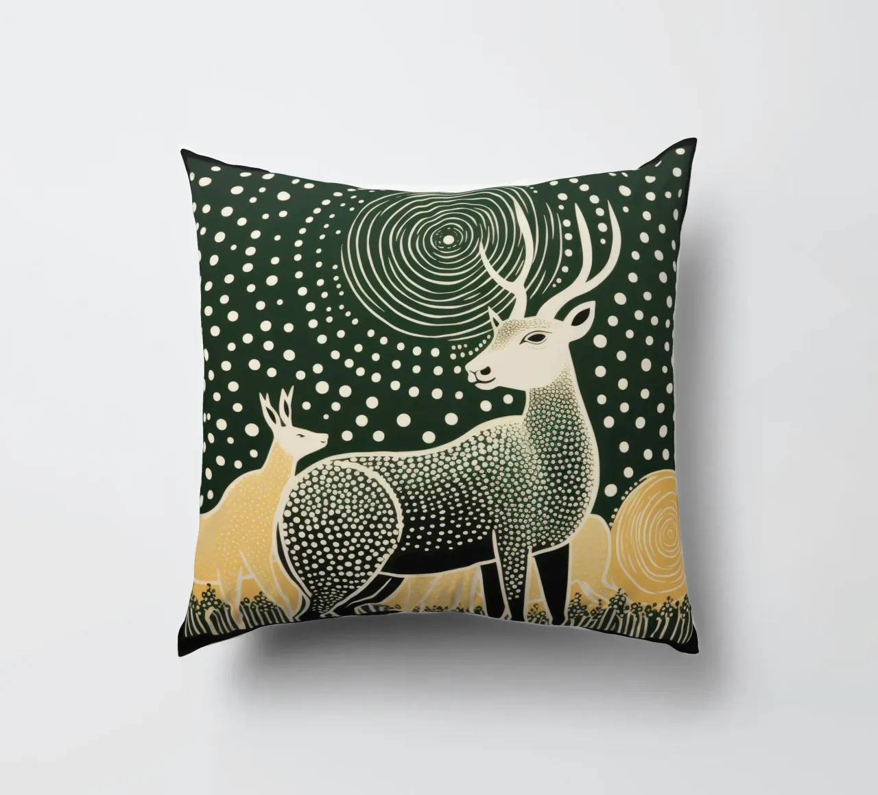 Antilope verde 2 cuscino da Minimal Animal Art