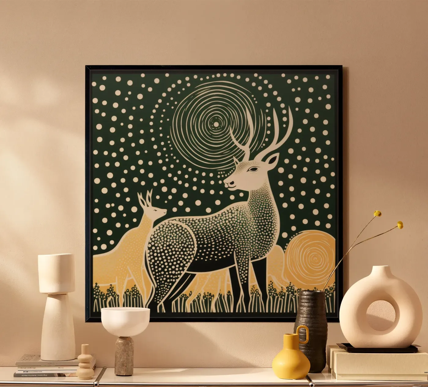 Antilope verde poster da Minimal Animal Art