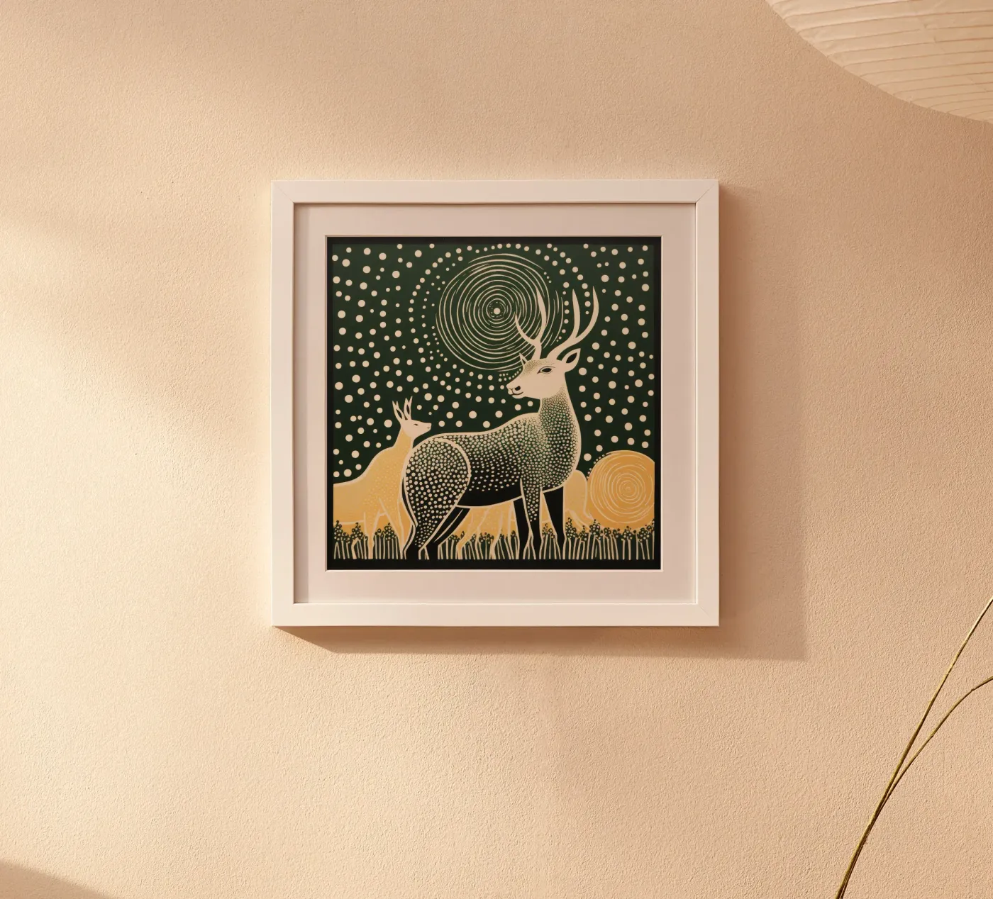 Antilope verde poster da Minimal Animal Art