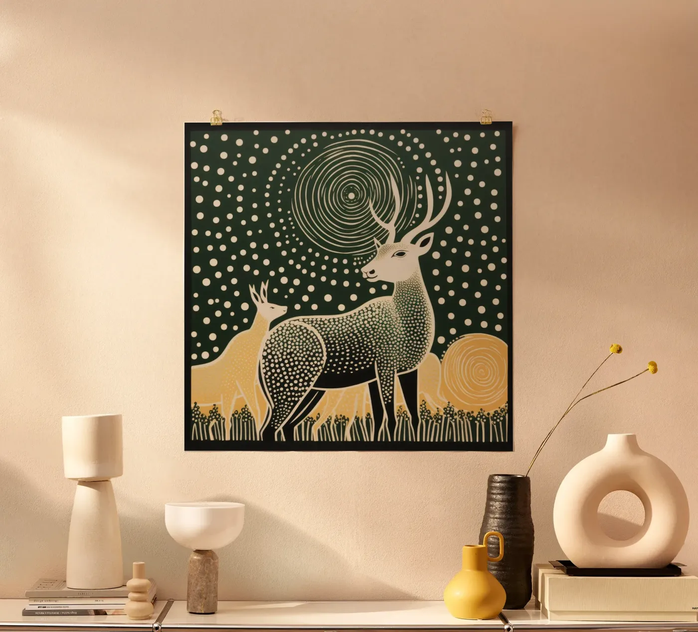 Antilope verde poster da Minimal Animal Art
