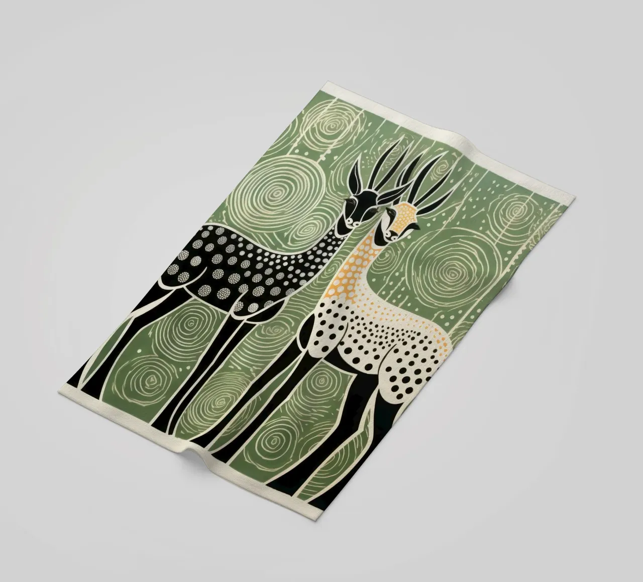 Antilope verde 3 telo mare da Minimal Animal Art