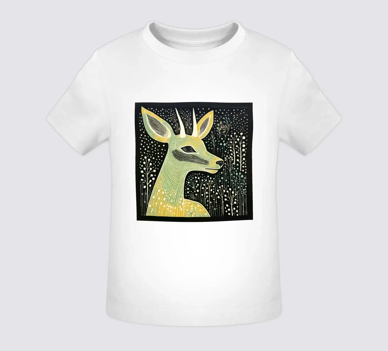 Green Antelope 4 baby t-shirt by Minimal Animal Art