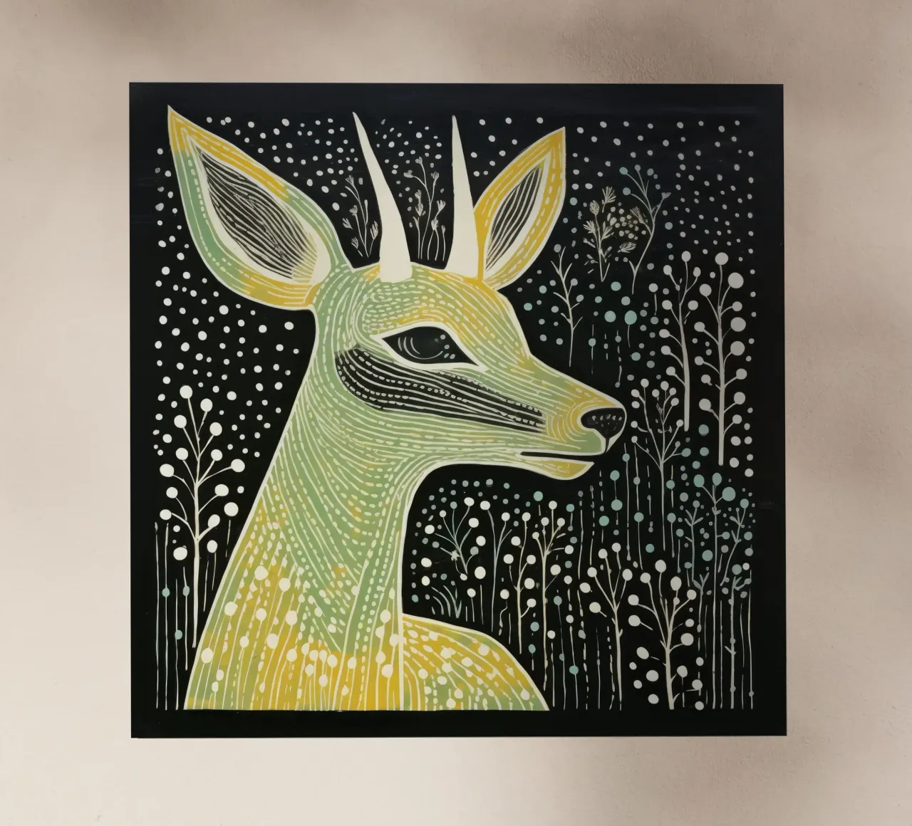 Antilope verde 4 pellicola backlit da Minimal Animal Art