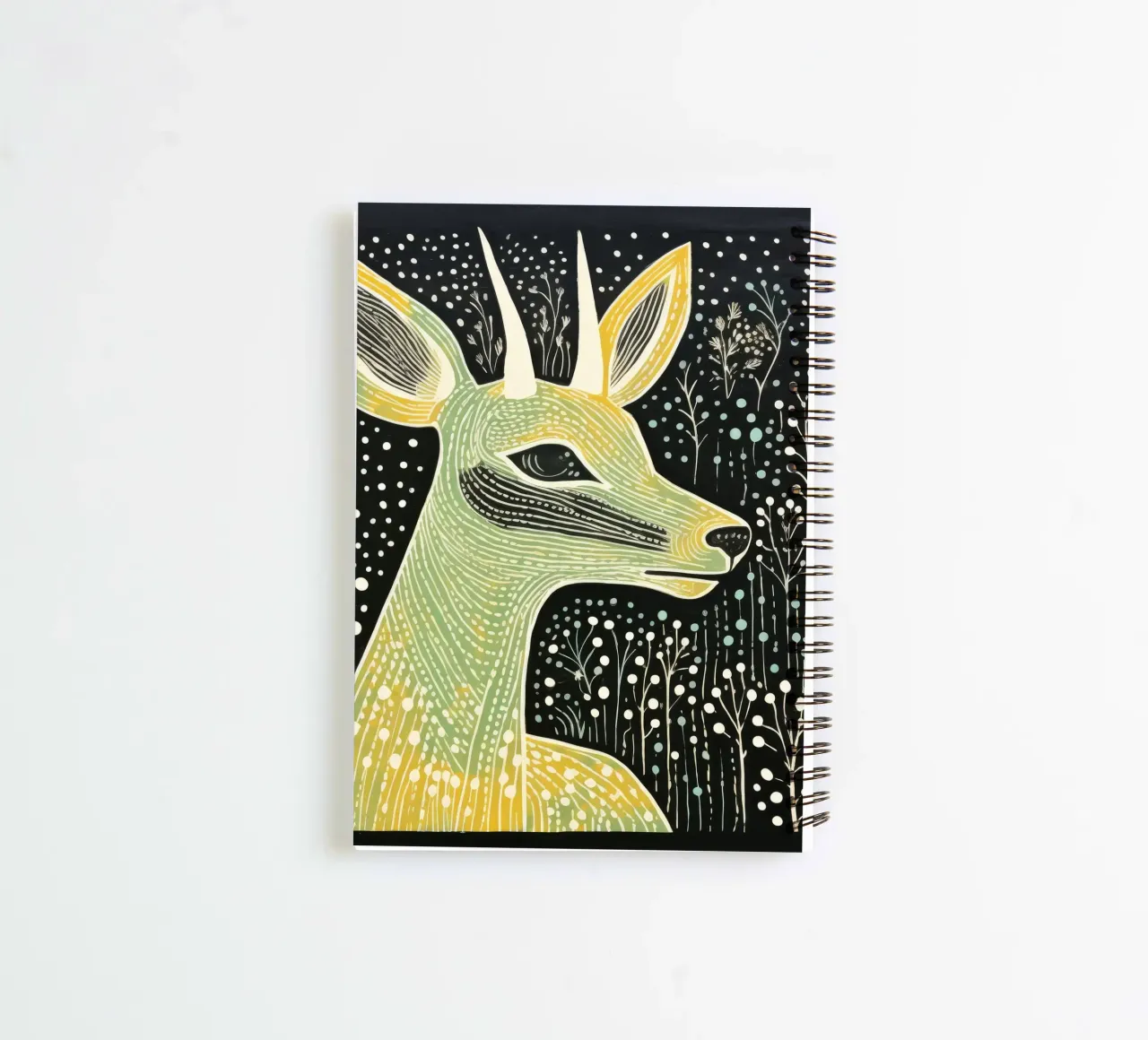 Green Antelope 4 spiral notebook by Minimal Animal Art