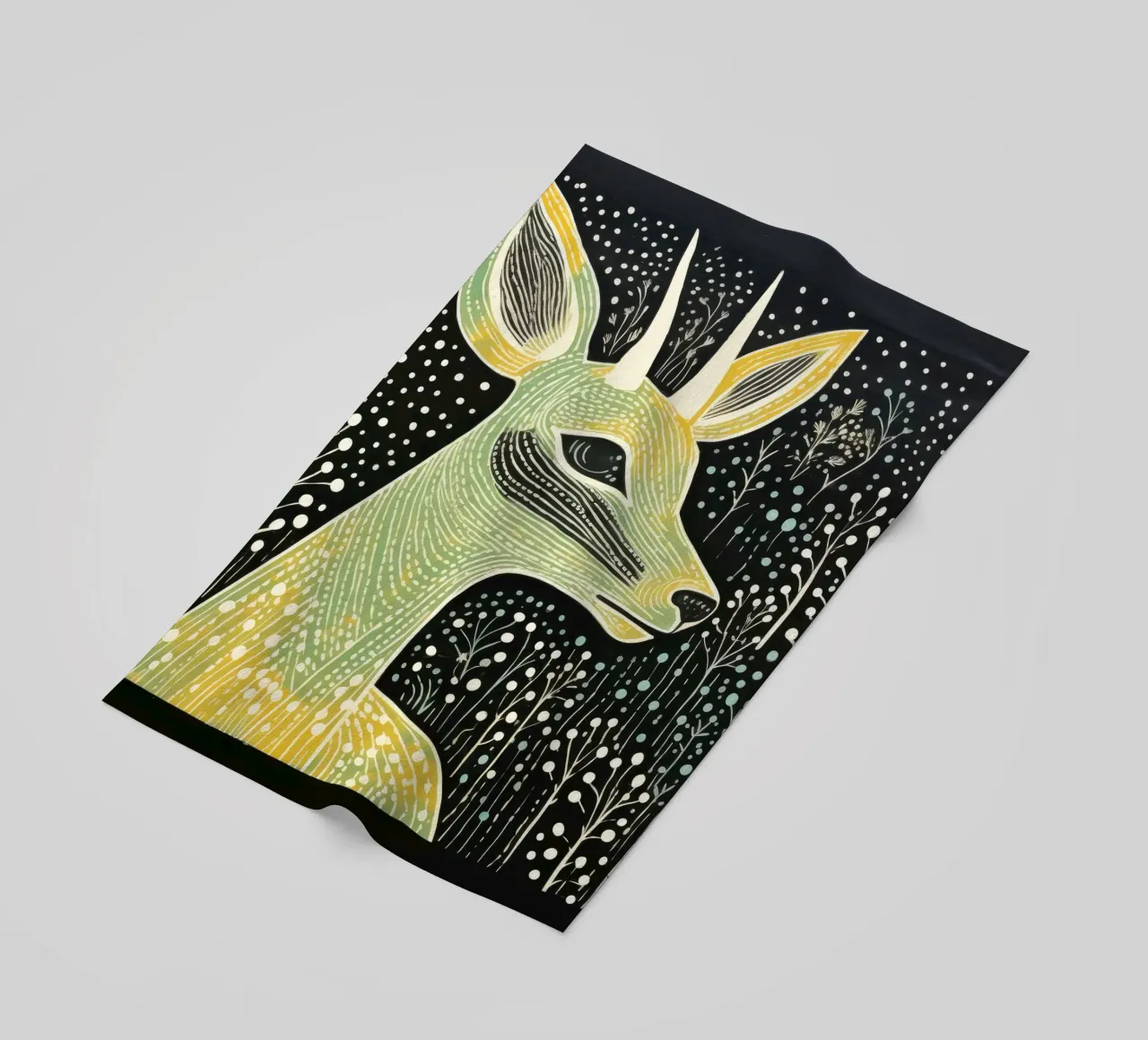 Green Antelope 4 beach towel by Minimal Animal Art