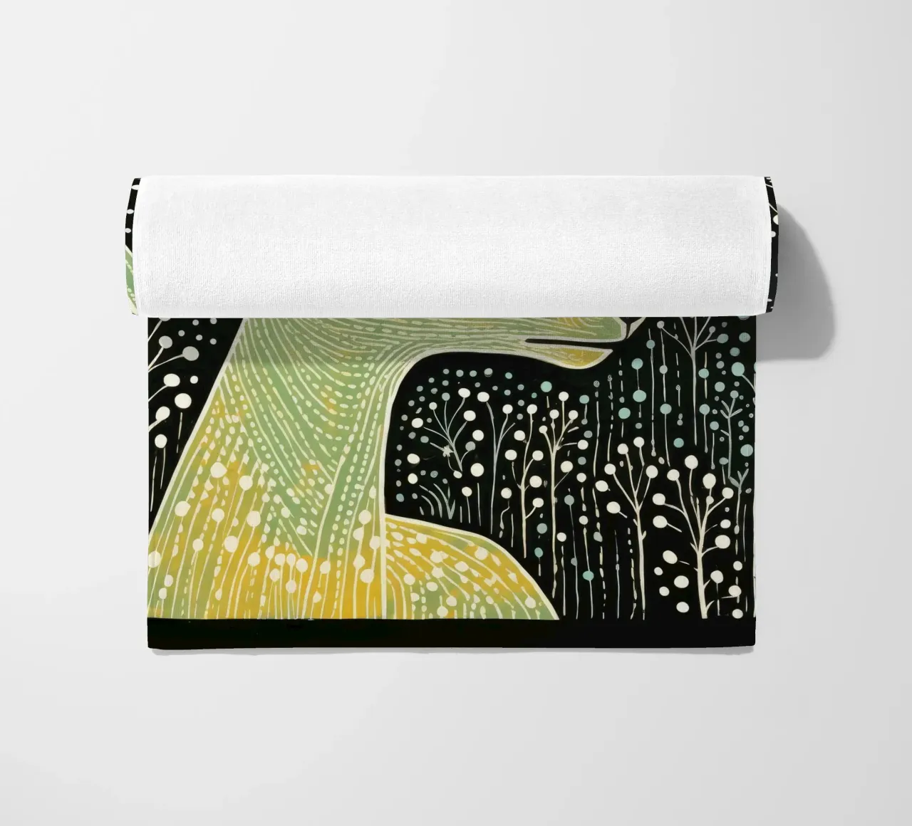 Green Antelope 4 beach towel by Minimal Animal Art