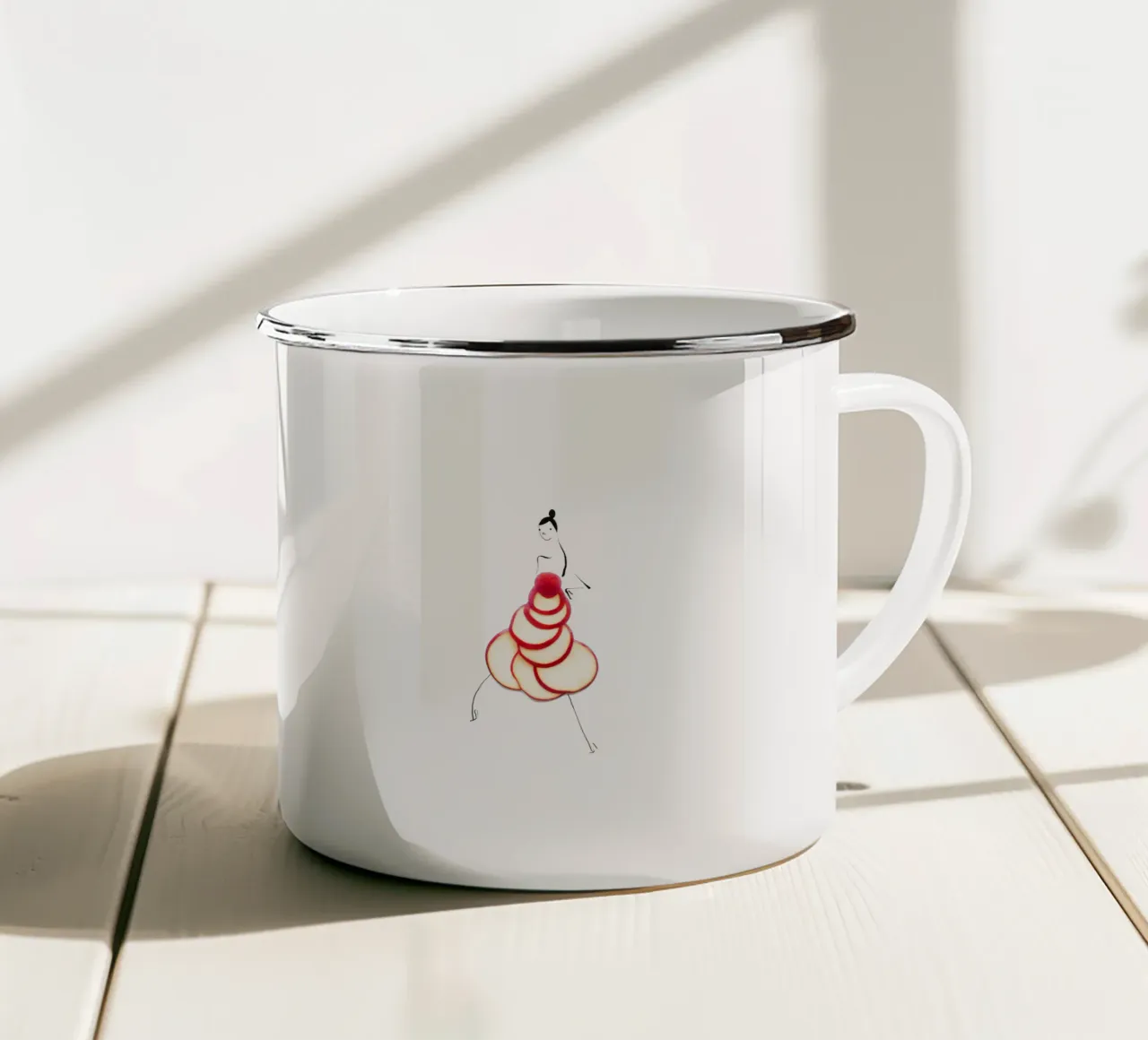 Pomme Pomme tazza in smalto da Gretchen Roehrs