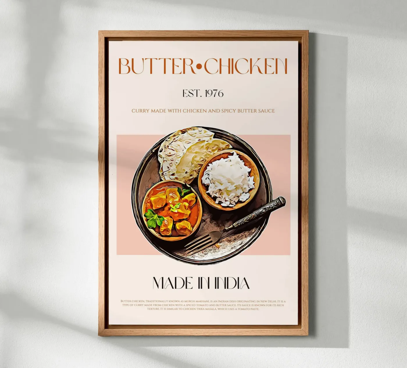 Butter Chicken Print Forex-Platte von KOKRPrints