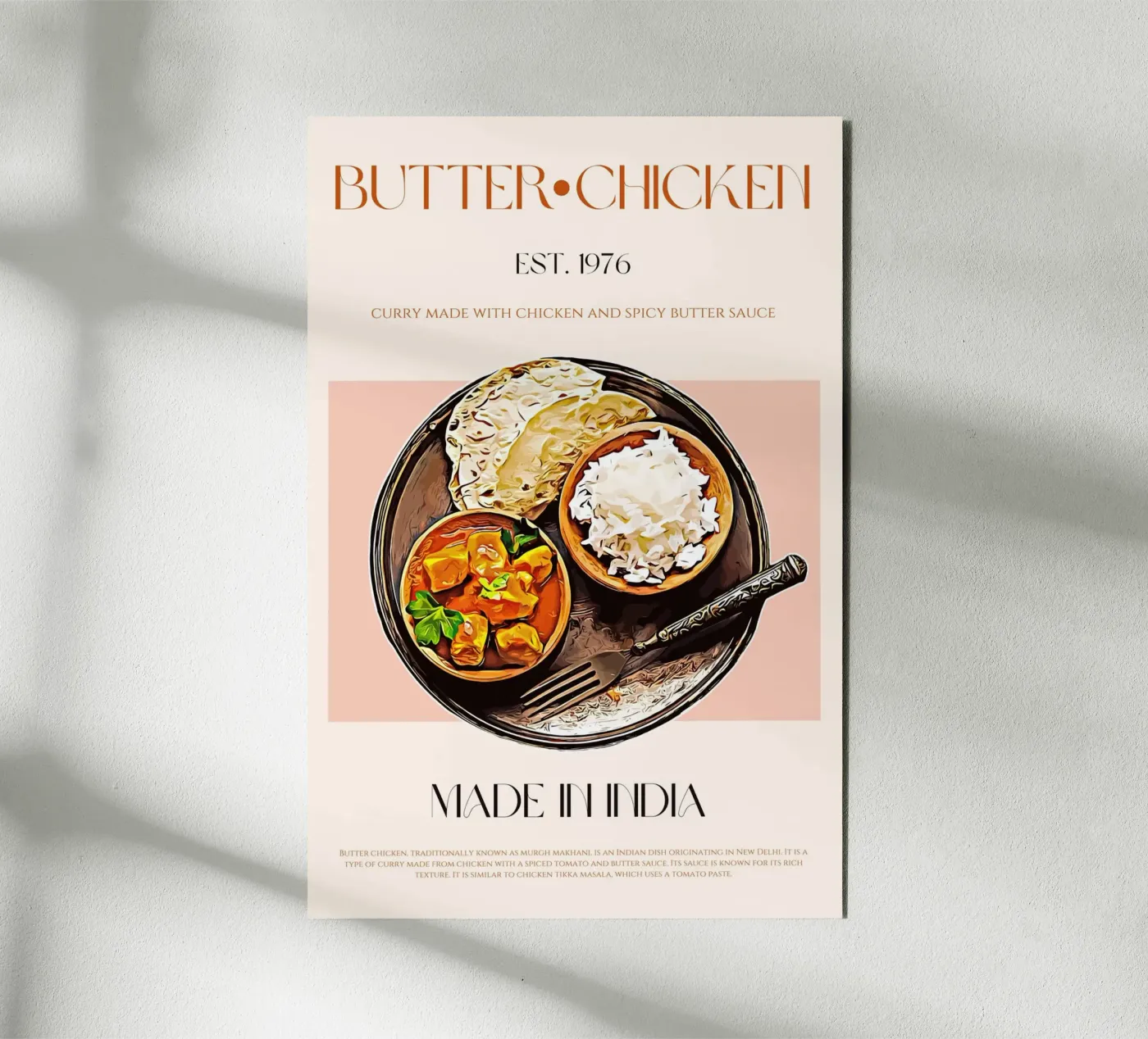 Butter Chicken Print Forex-Platte von KOKRPrints