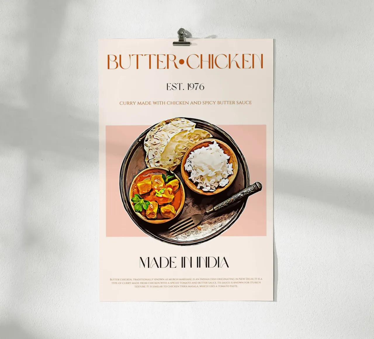 Butter Chicken Print poster by KOKRPrints