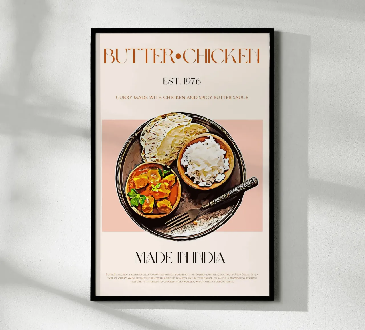 Butter Chicken Print poster by KOKRPrints