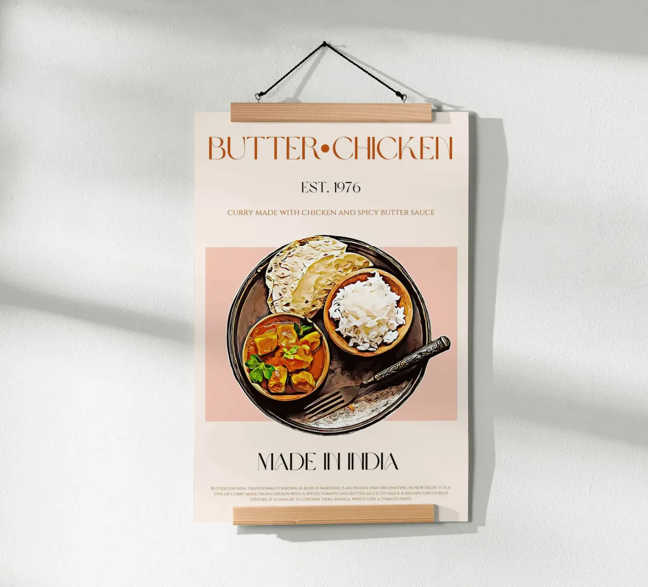 Butter Chicken Print poster by KOKRPrints