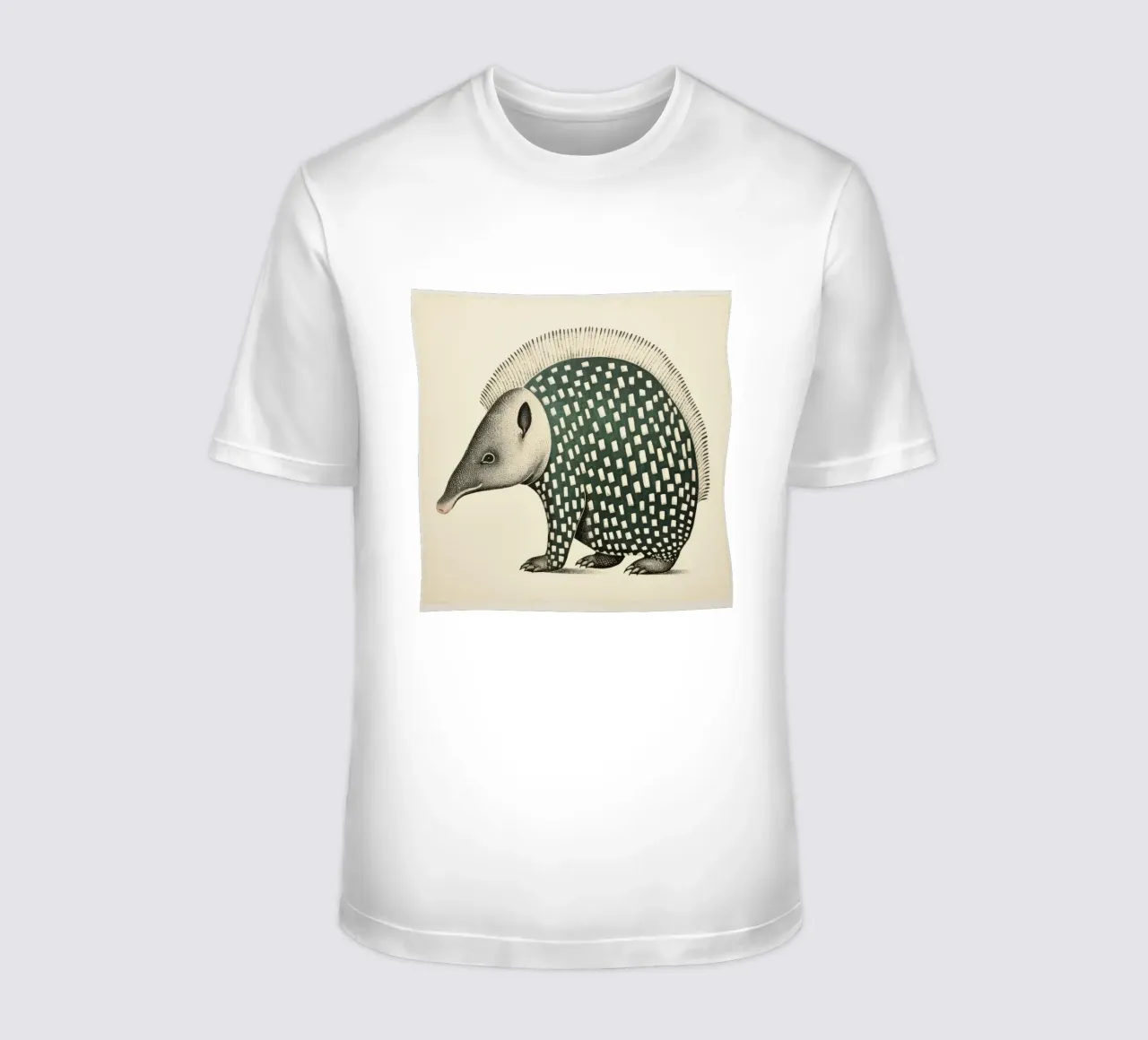 Armadillo verde 1 t-shirt da Minimal Animal Art
