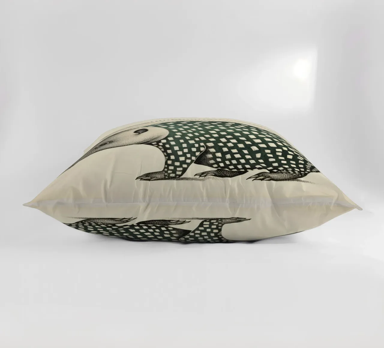 Armadillo verde 1 cuscino da Minimal Animal Art