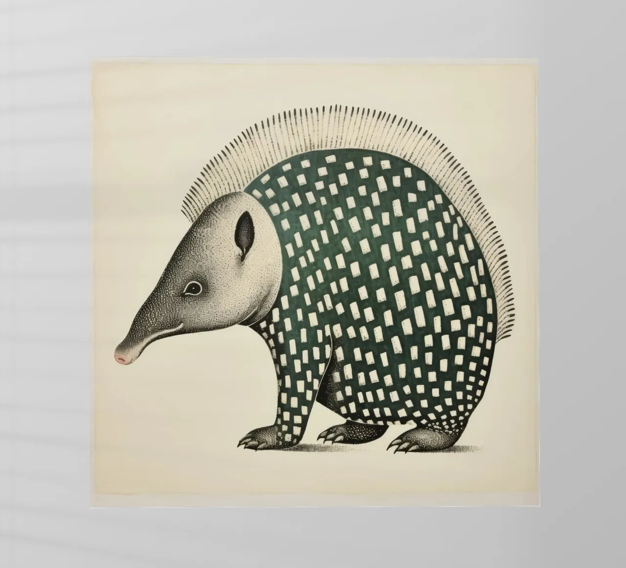 Armadillo verde 1 pellicola backlit da Minimal Animal Art
