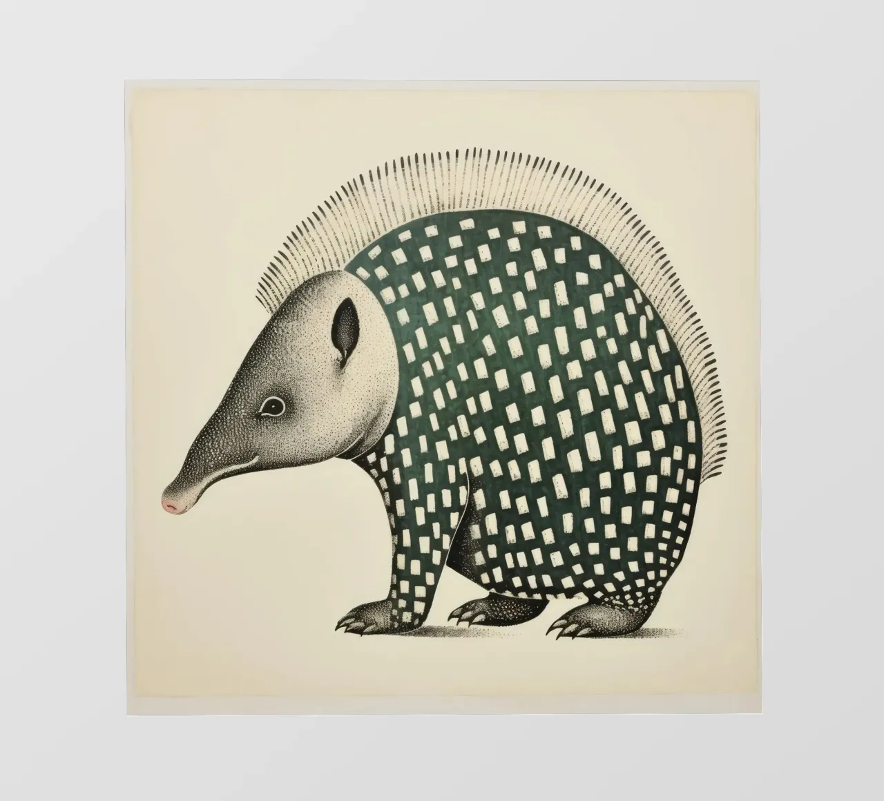 Armadillo verde 1 pellicola backlit da Minimal Animal Art