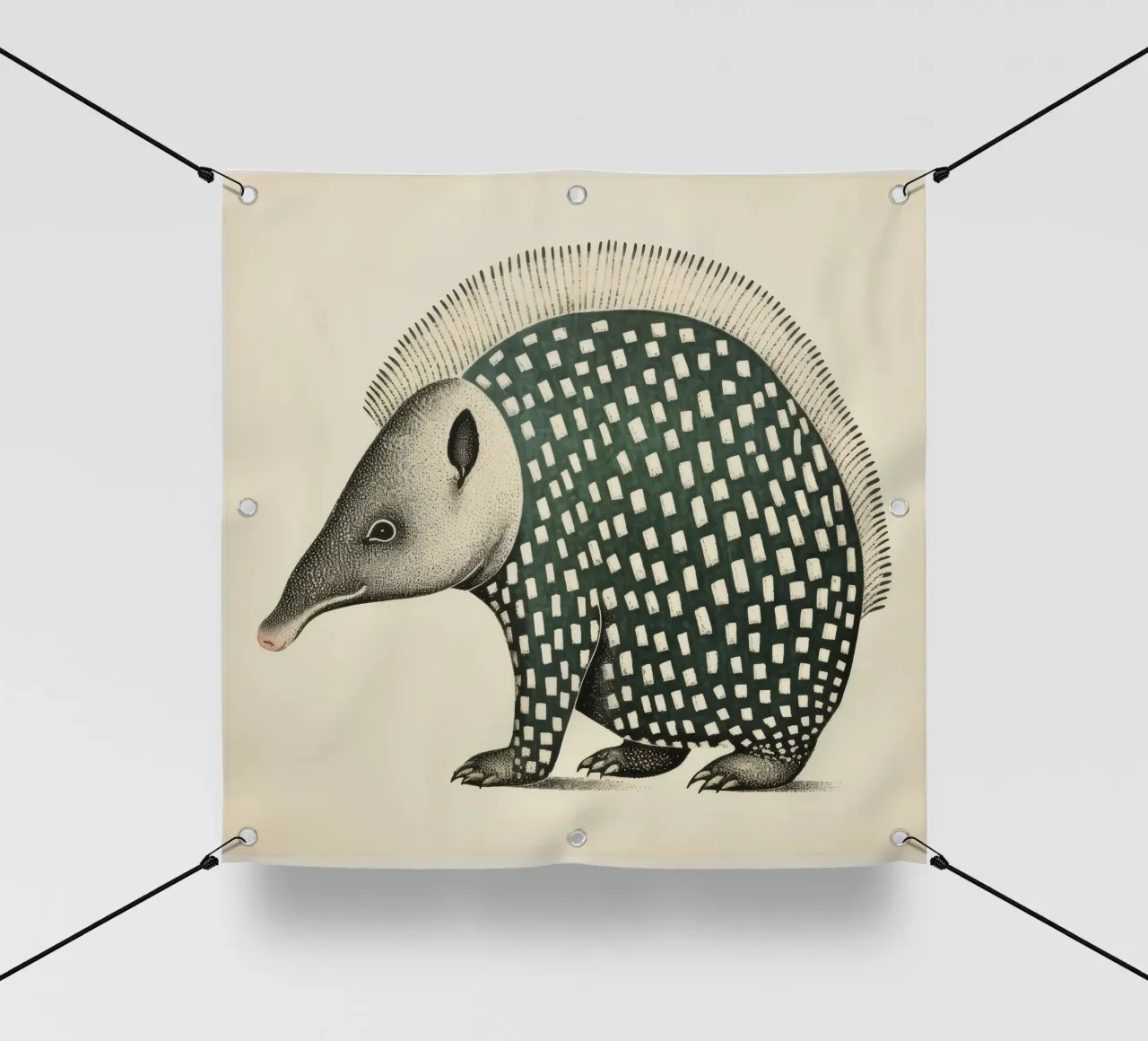 Armadillo verde 1 telo in pvc da Minimal Animal Art