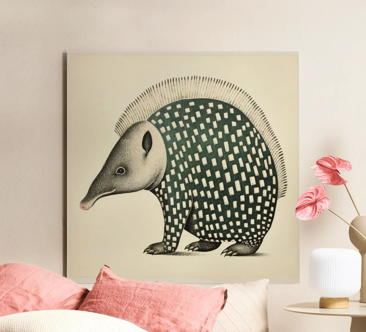 Armadillo verde 1 alluminio dibond da Minimal Animal Art