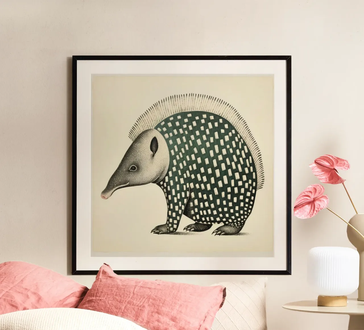 Armadillo verde 1 carta hahnemühle da Minimal Animal Art
