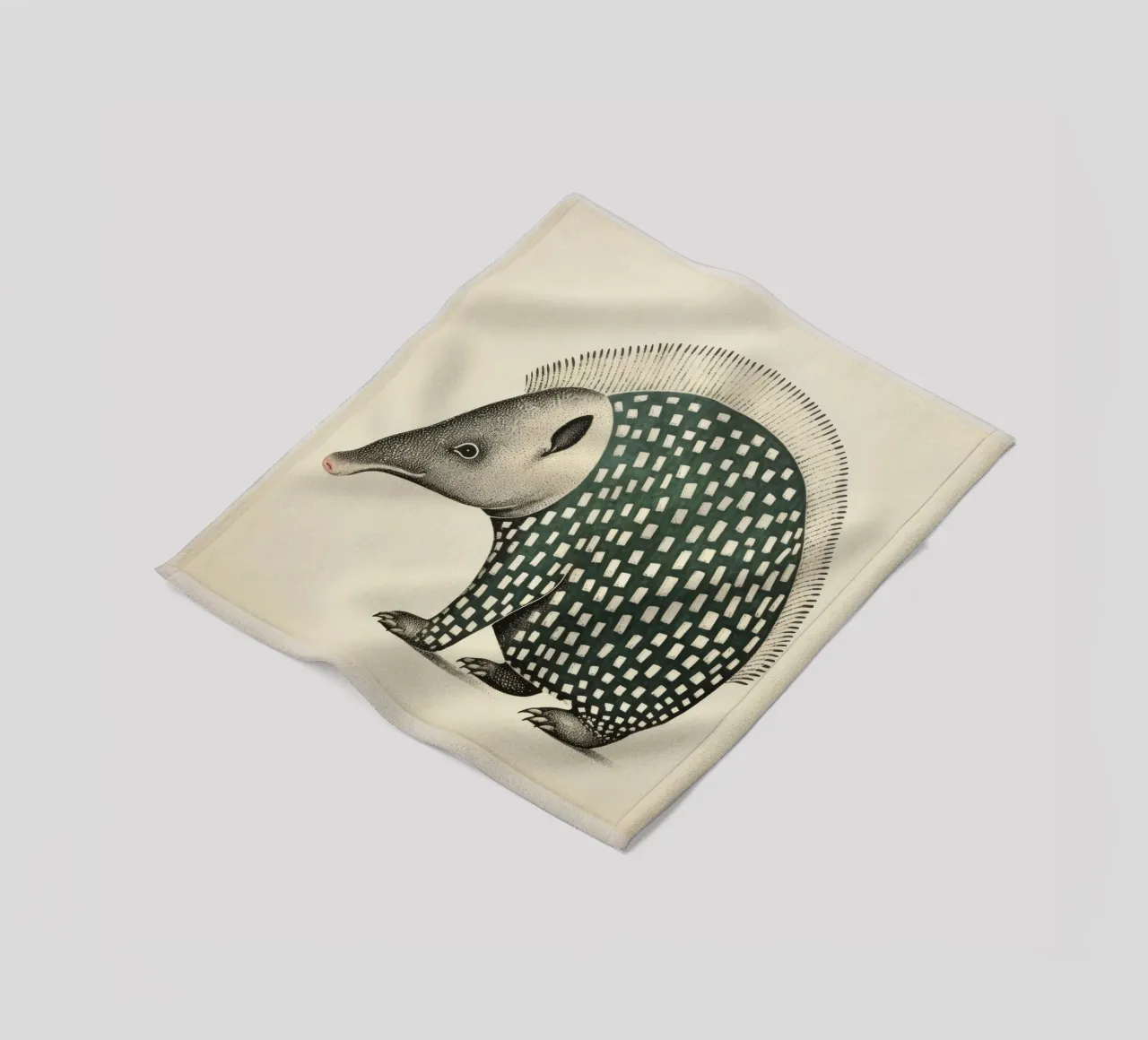 Armadillo verde 1 coperta in pile da Minimal Animal Art