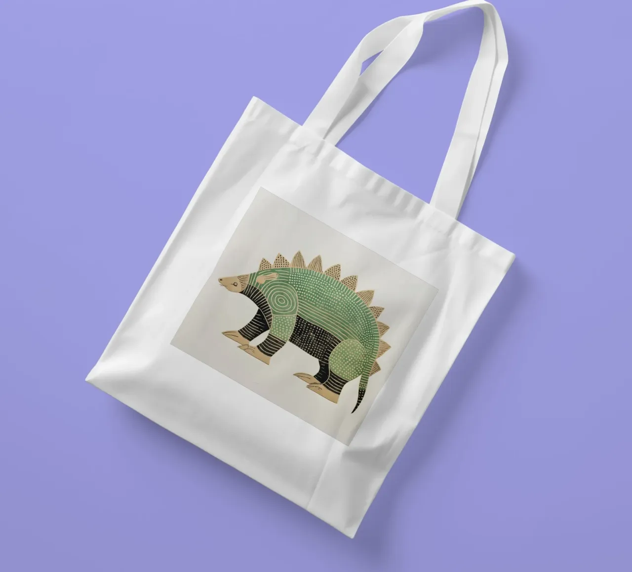 Armadillo verde 2 borsa in juta da Minimal Animal Art
