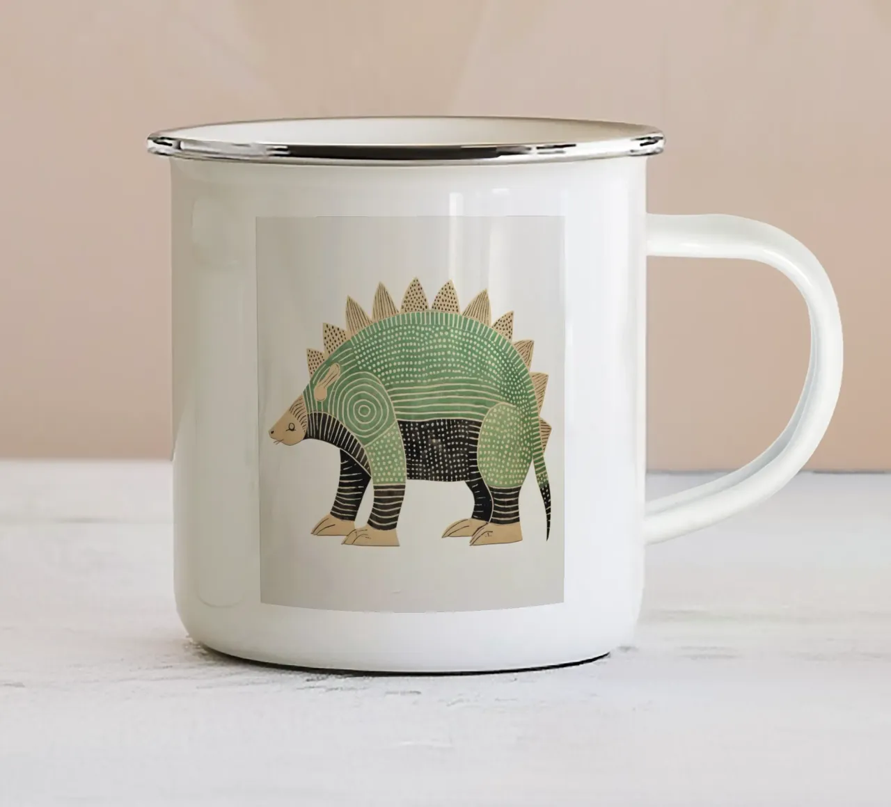 Armadillo verde 2 tazza in smalto da Minimal Animal Art