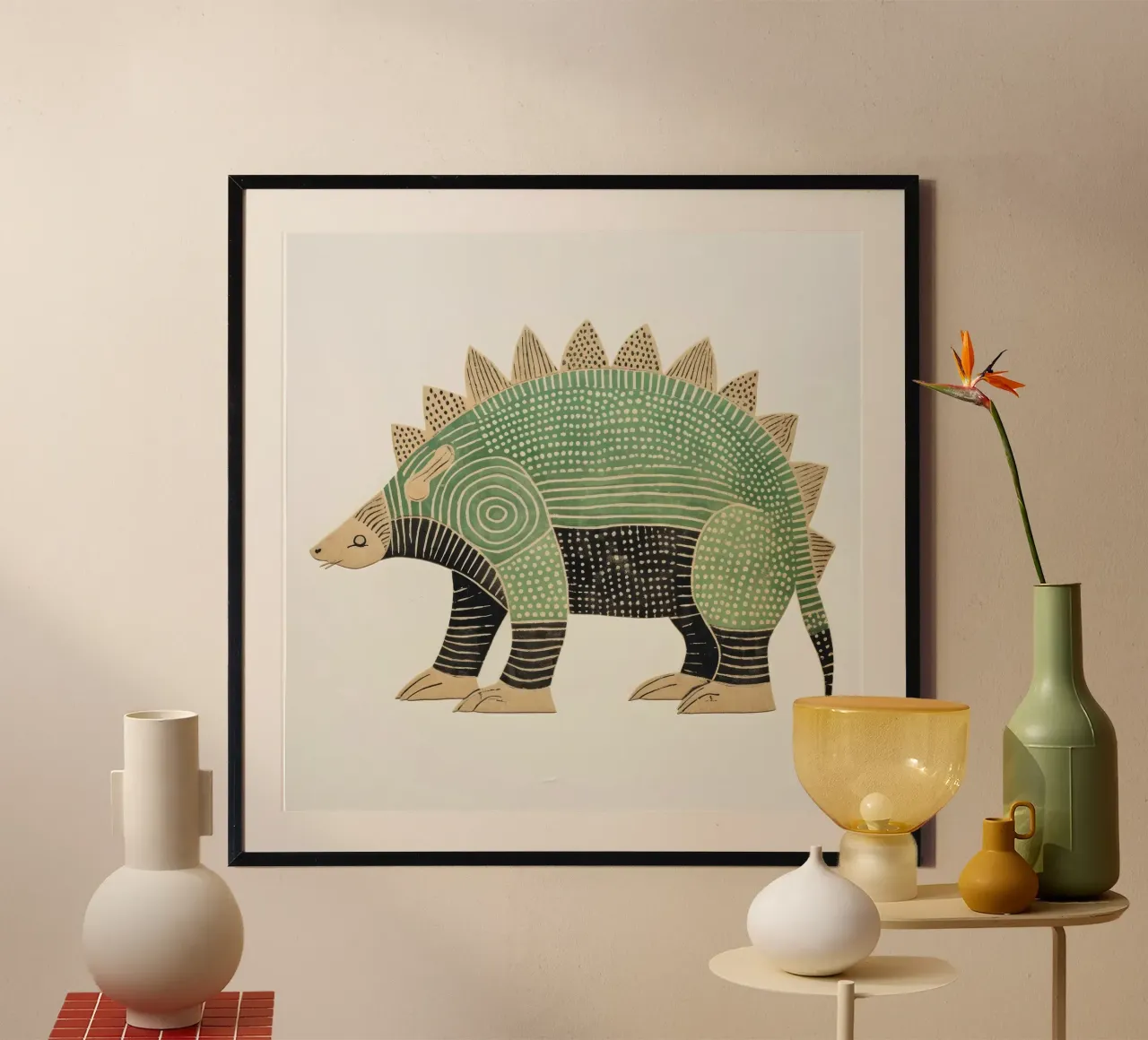 Armadillo verde 2 carta hahnemühle da Minimal Animal Art