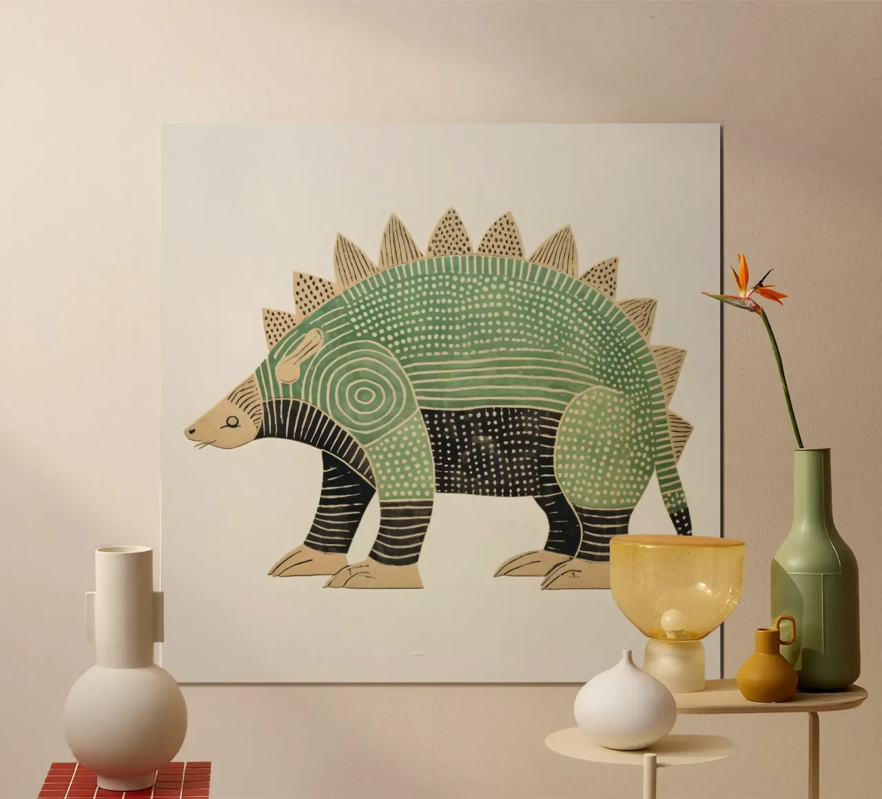 Armadillo verde 2 carta hahnemühle da Minimal Animal Art