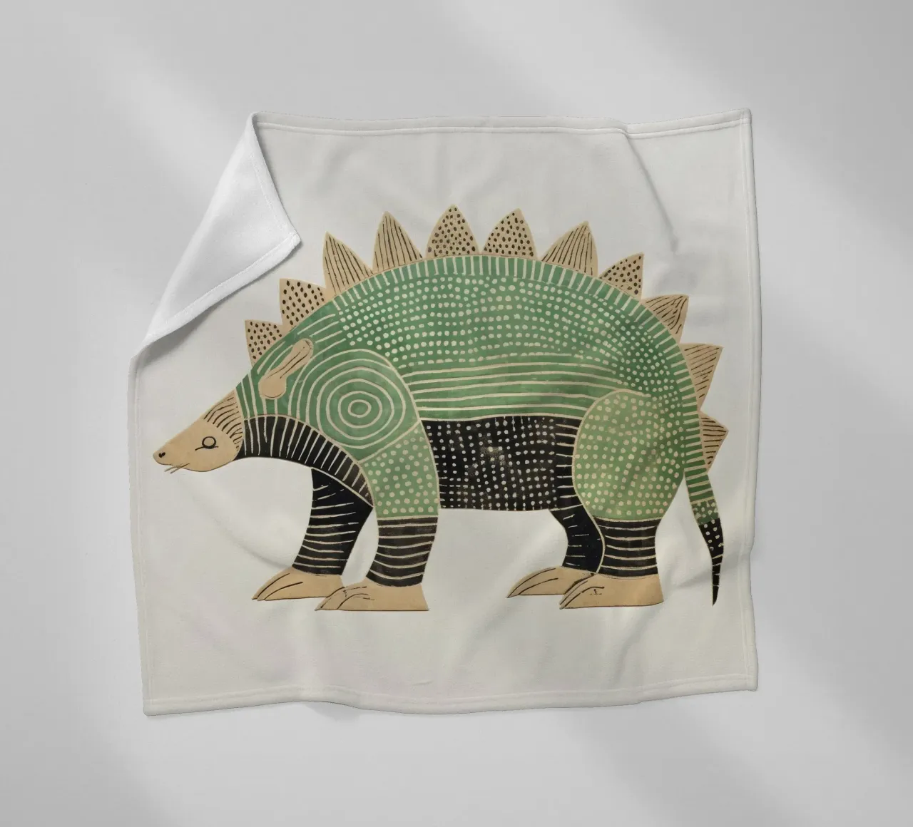 Armadillo verde 2 coperta in pile da Minimal Animal Art