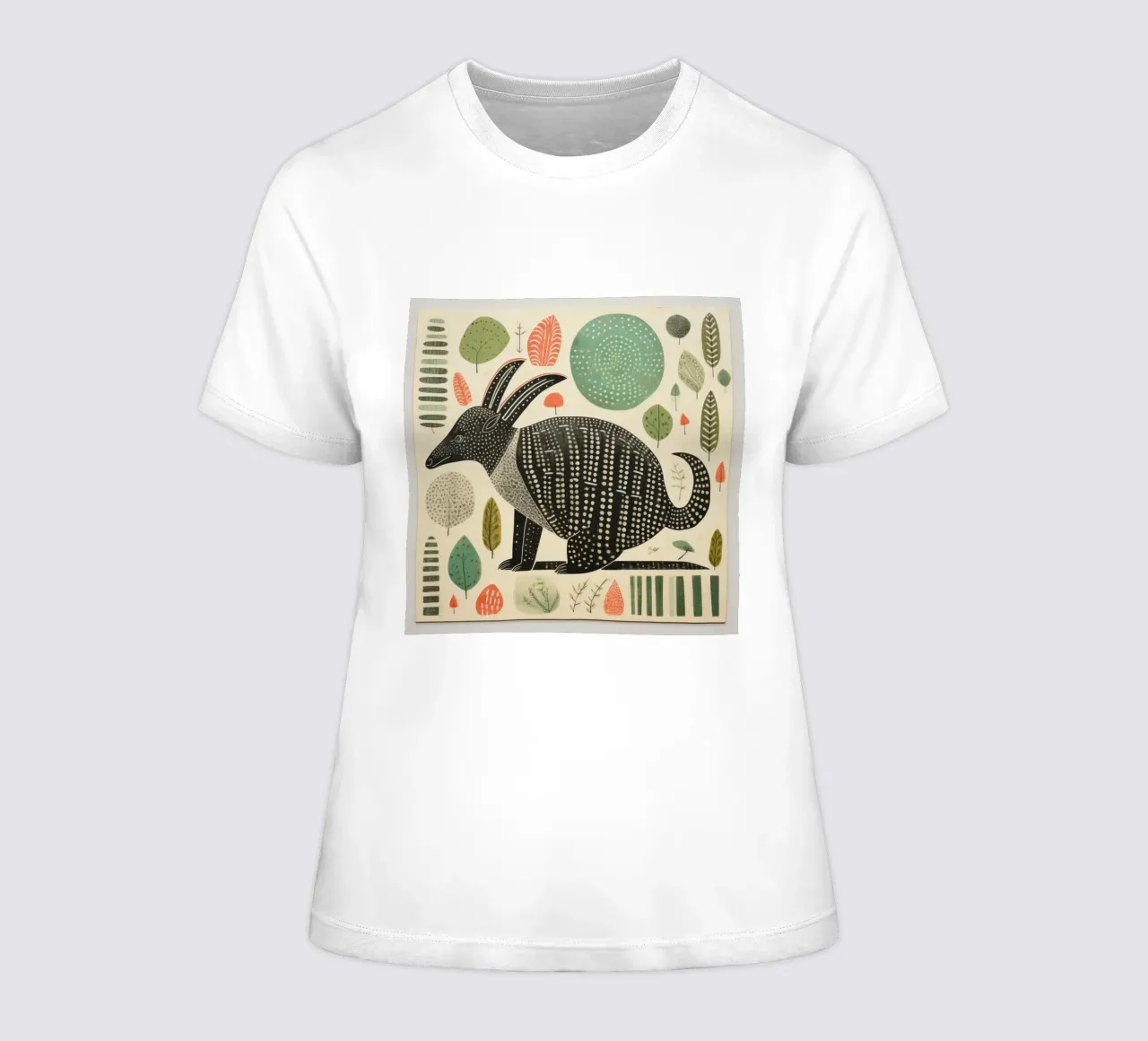 Armadillo verde 3 t-shirt da donna da Minimal Animal Art