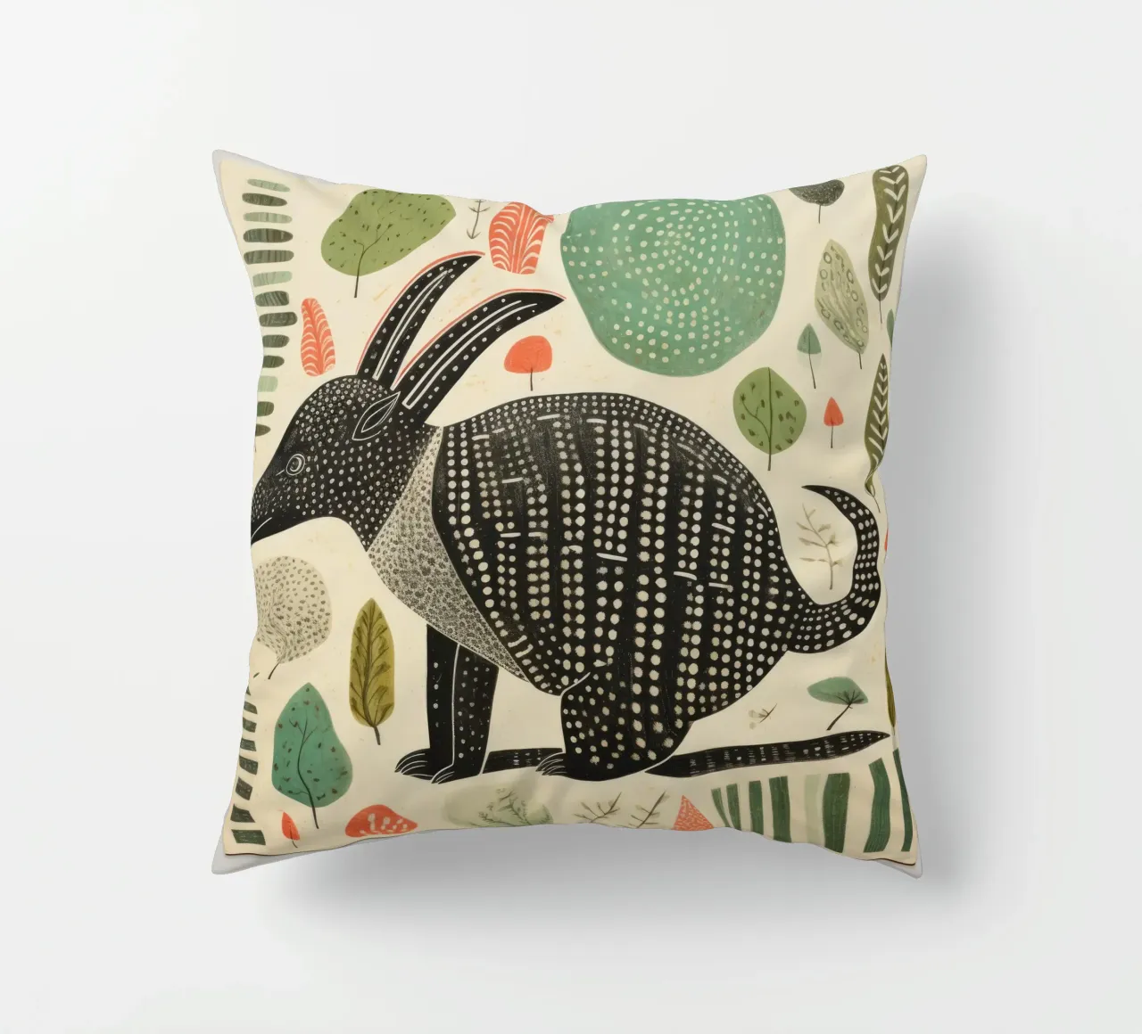 Armadillo verde 3 cuscino da Minimal Animal Art