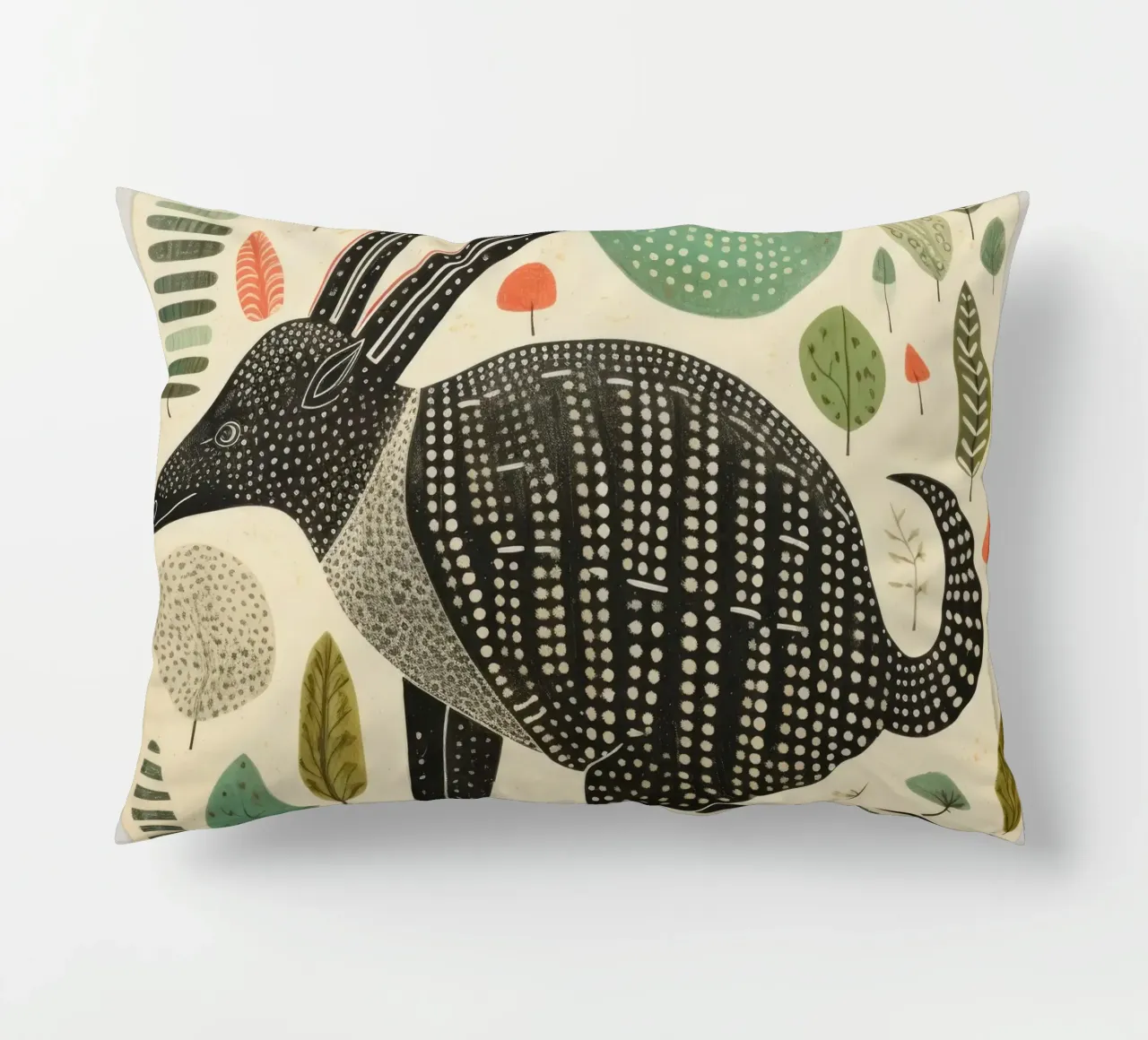 Armadillo verde 3 cuscino da Minimal Animal Art