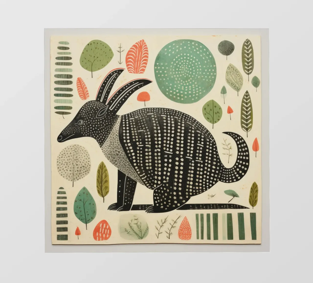 Armadillo verde 3 telo in pvc da Minimal Animal Art