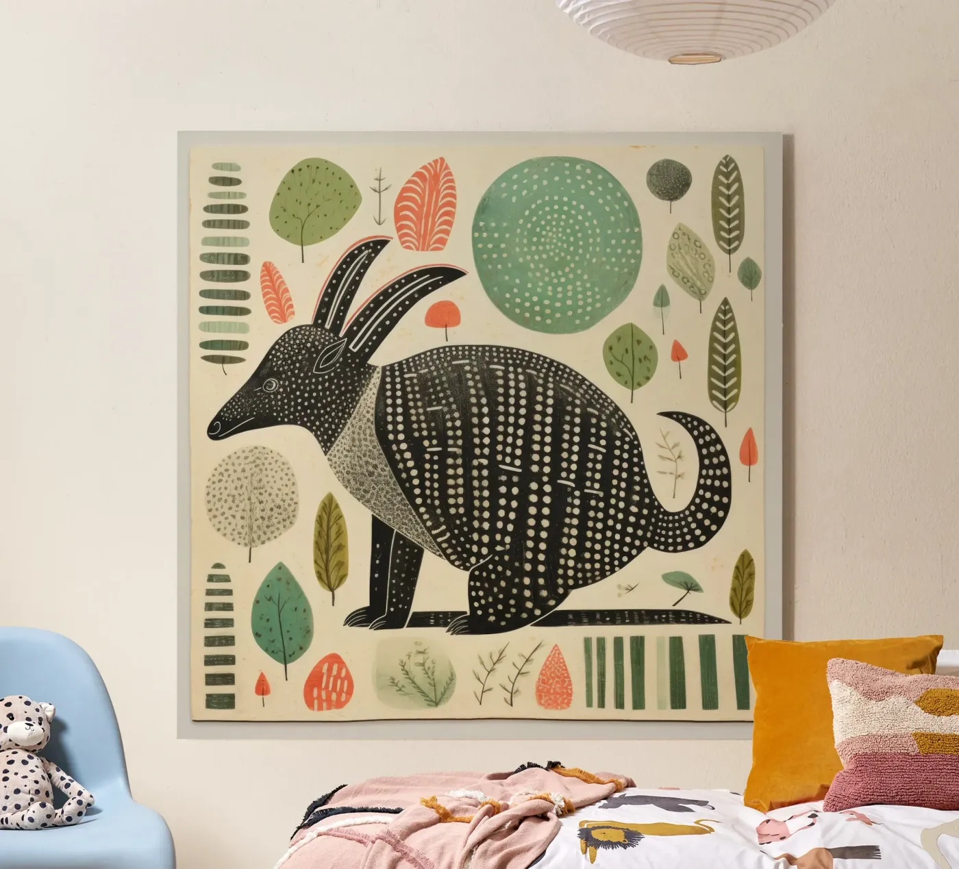 Green Armadillo acrylic glass by Minimal Animal Art