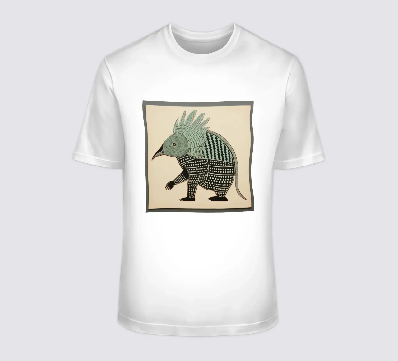 Armadillo verde 4 t-shirt da Minimal Animal Art