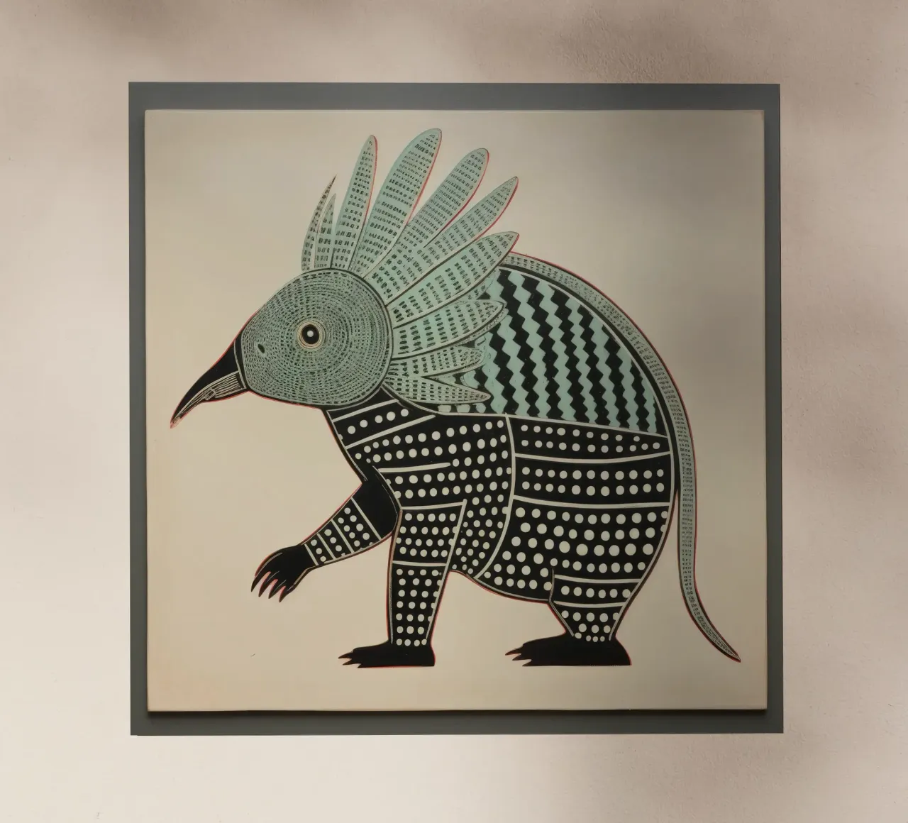 Armadillo verde 4 pellicola backlit da Minimal Animal Art