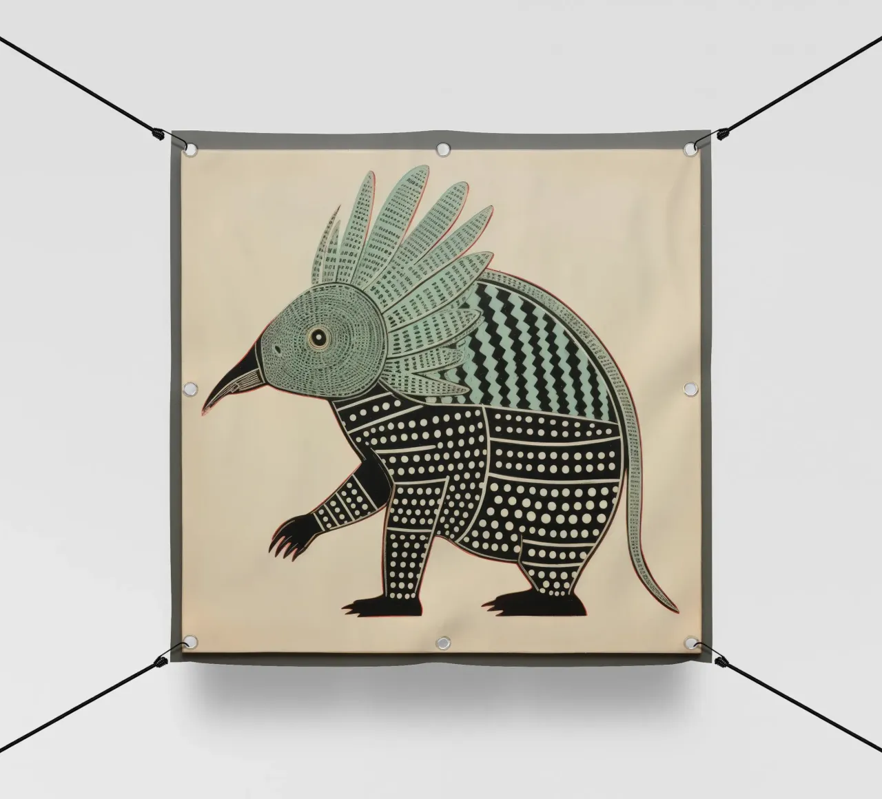 Armadillo verde 4 telo in pvc da Minimal Animal Art