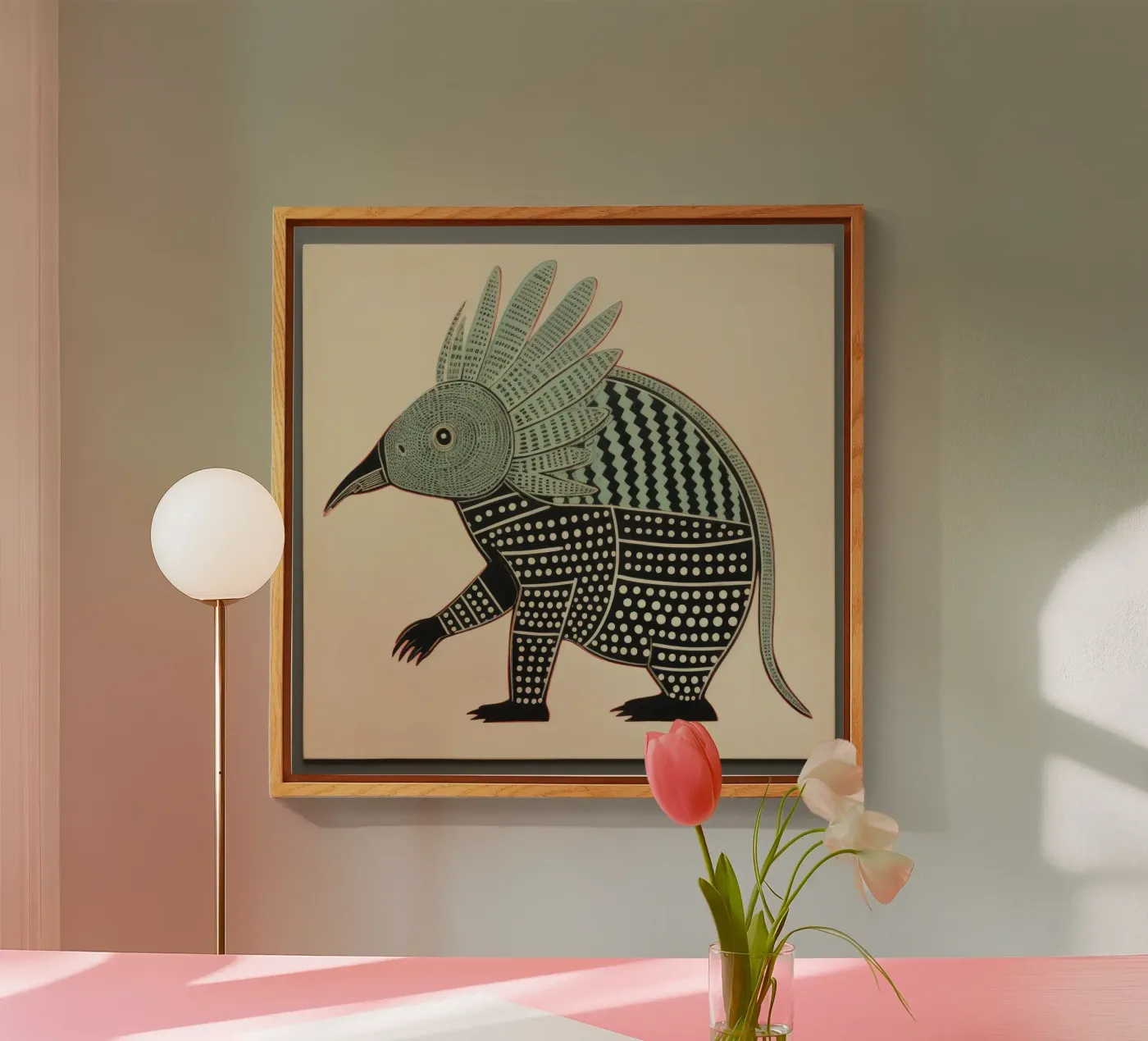 Armadillo verde plexiglass da Minimal Animal Art