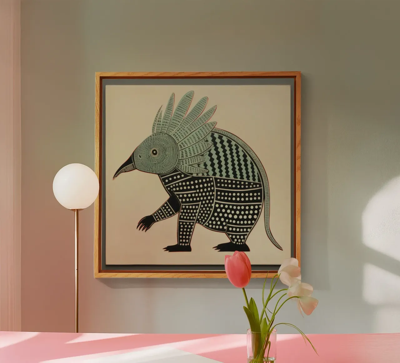 Armadillo verde plexiglass da Minimal Animal Art