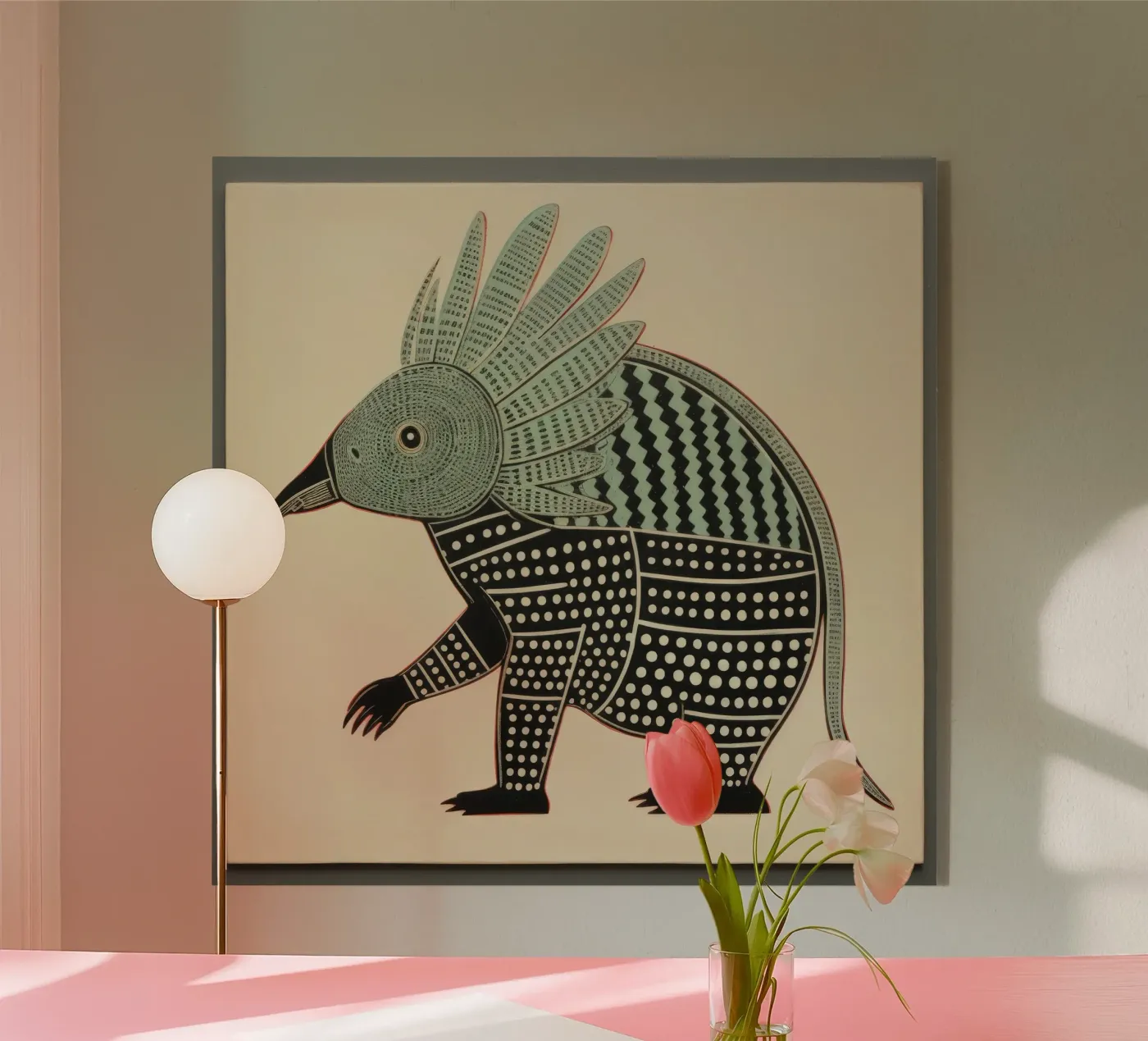 Armadillo verde plexiglass da Minimal Animal Art